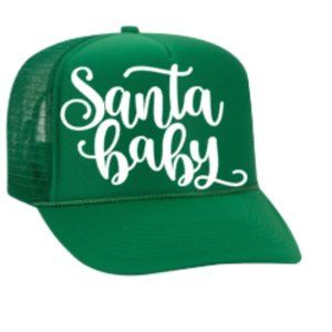 Green Santa baby christmas coworker festive baseball snapback trucker hat